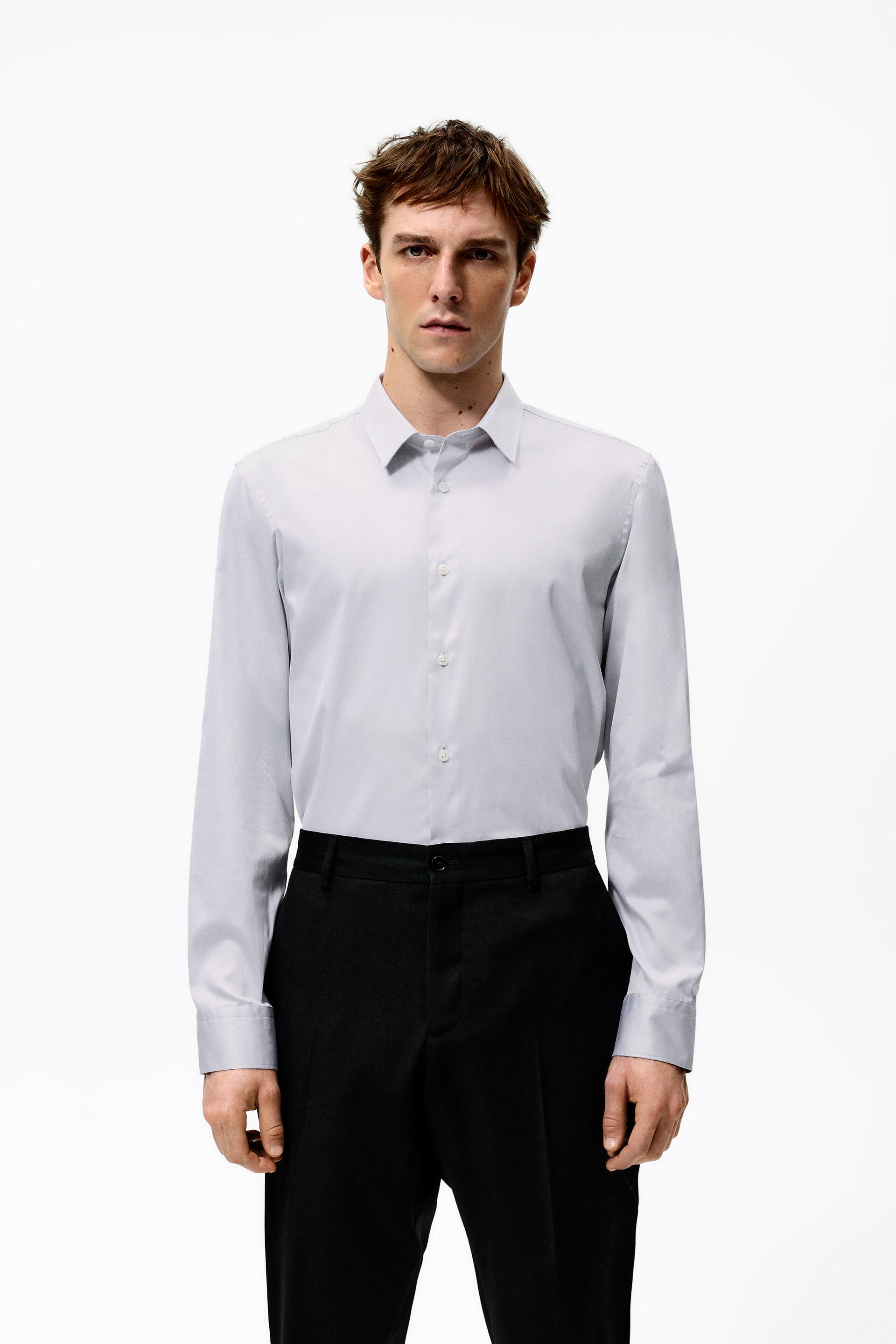 

Рубашка мужская ZARA 01434092 серая M (доставка из-за рубежа), 01434092