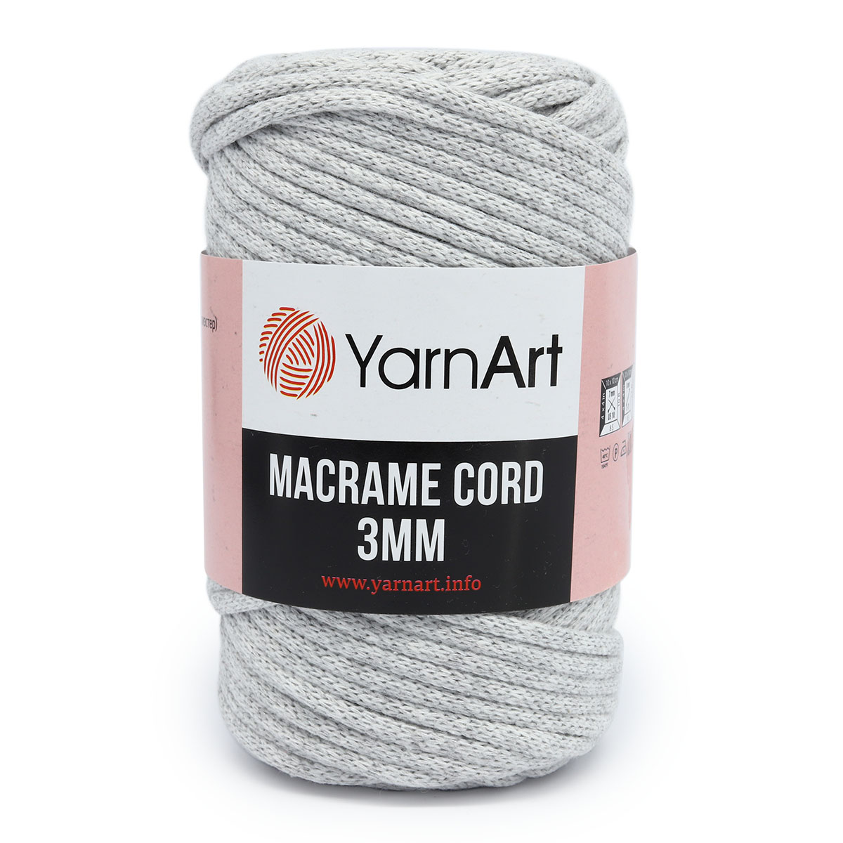 

Пряжа YarnArt Macrame Cord 3 мм, 250 г, 85 м хлопок 756 серый меланж, 4 мотка