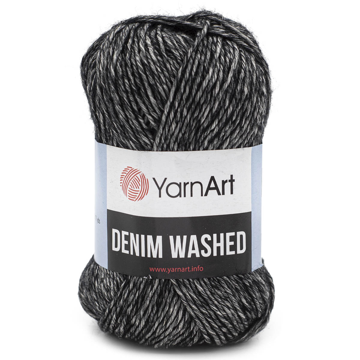 

Пряжа YarnArt Denim Washed, 50 г, 130 м хлопок, акрил 923 чёрный, 10 мотков, Серый