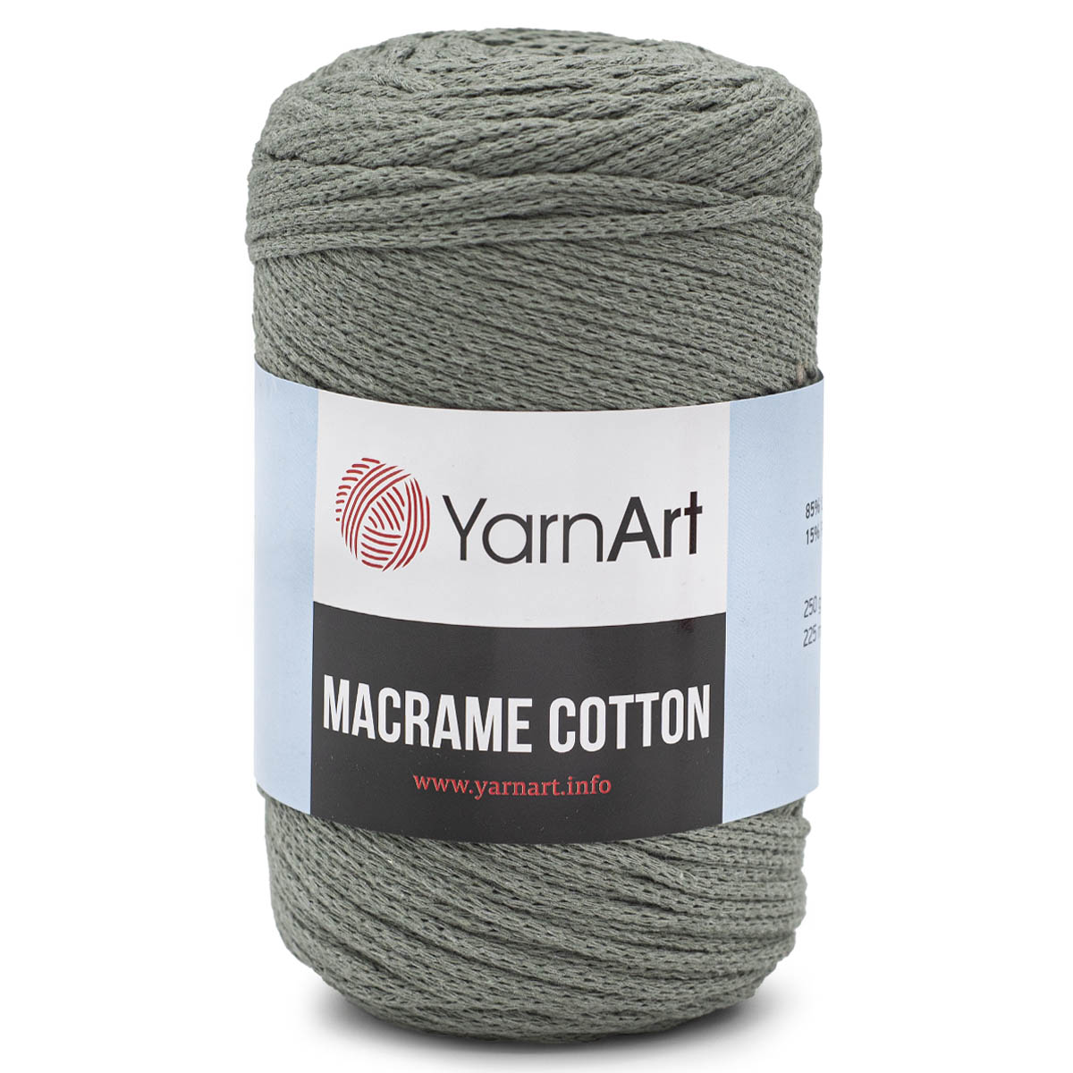 фото Пряжа yarnart macrame cotton, 250 г, 225 м хлопок, полиэстер 794 серо-бежевый, 4 мотка