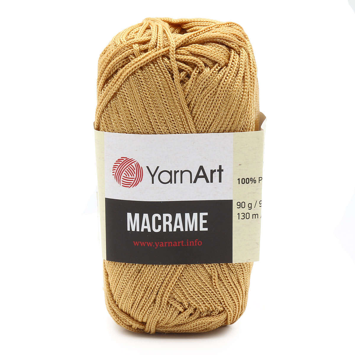

Пряжа YarnArt Macrame, 90 г, 130 м 100% полиэстер 155 золотистый, 6 мотков
