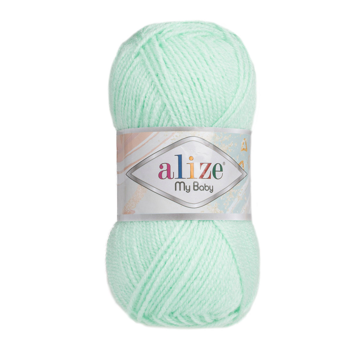 фото Пряжа alize my baby, 50 г, 150 м 100% акрил 19 водяная зелень, 5 мотков