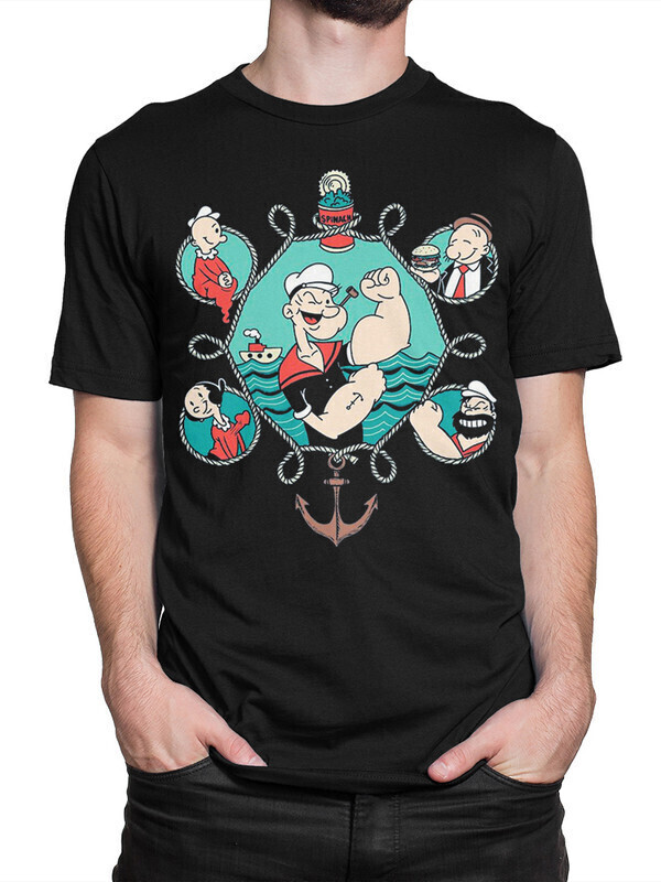 

Футболка мужская Dream Shirts Моряк Попай 50007372 черная XS, "Моряк Попай" 50007372