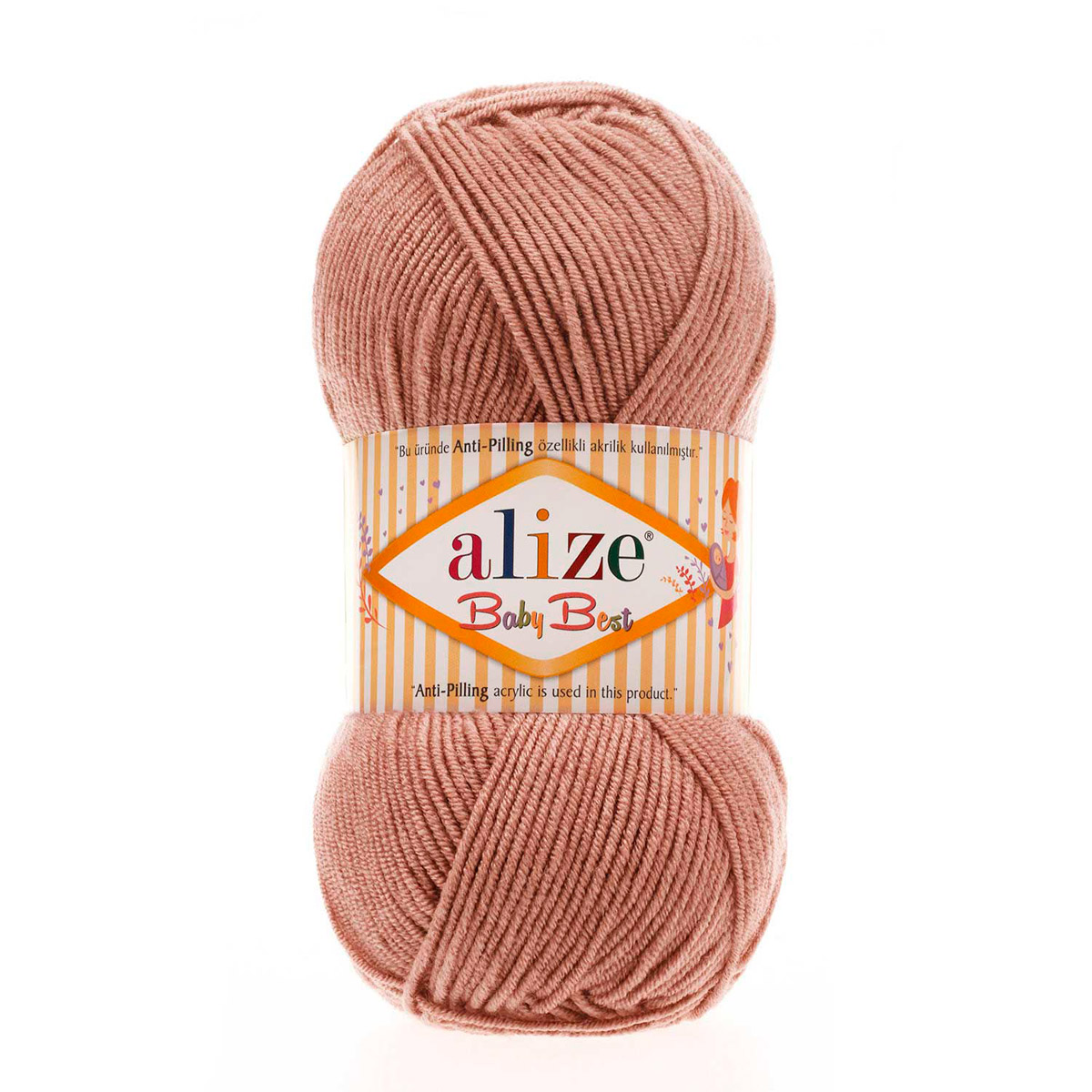 фото Пряжа alize baby best, 100 г, 240 м бамбук антипиллинг 354 темная пудра, 5 мотков