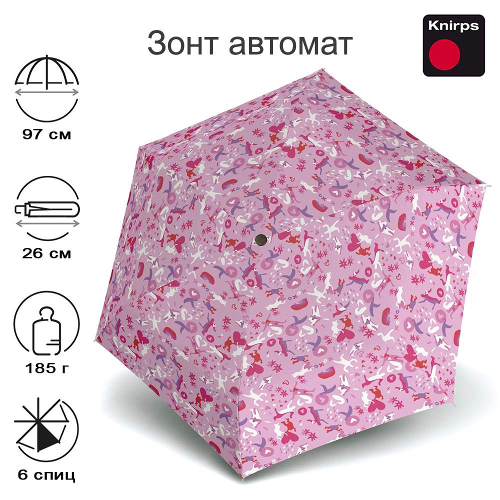 

Зонт женский Knirps U.200 Ultra Light Medium Duomatic embracing love, U.200 Ultra Light Medium Duomatic