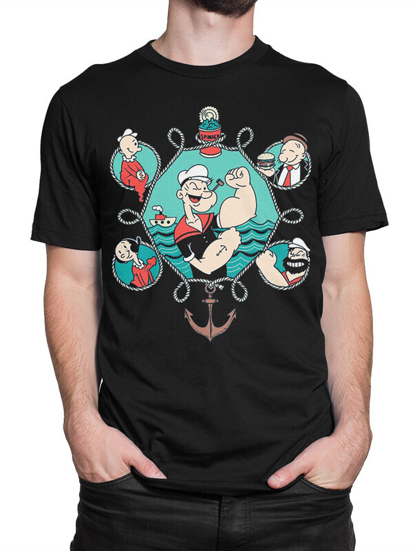 

Футболка мужская Dream Shirts Моряк Попай 50007372 черная L, "Моряк Попай" 50007372