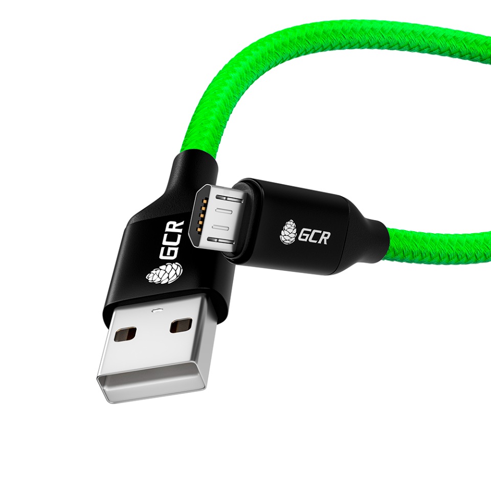 фото Кабель microusb gcr 0,8м для зарядки телефона для samsung xiaomi huawei