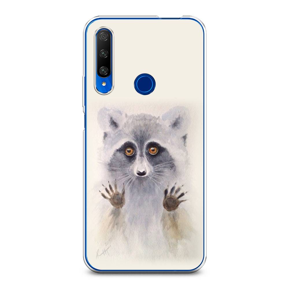 

Чехол на Huawei Honor 9X Premium "Енот за стеклом", Бежевый;серый, 610650-4