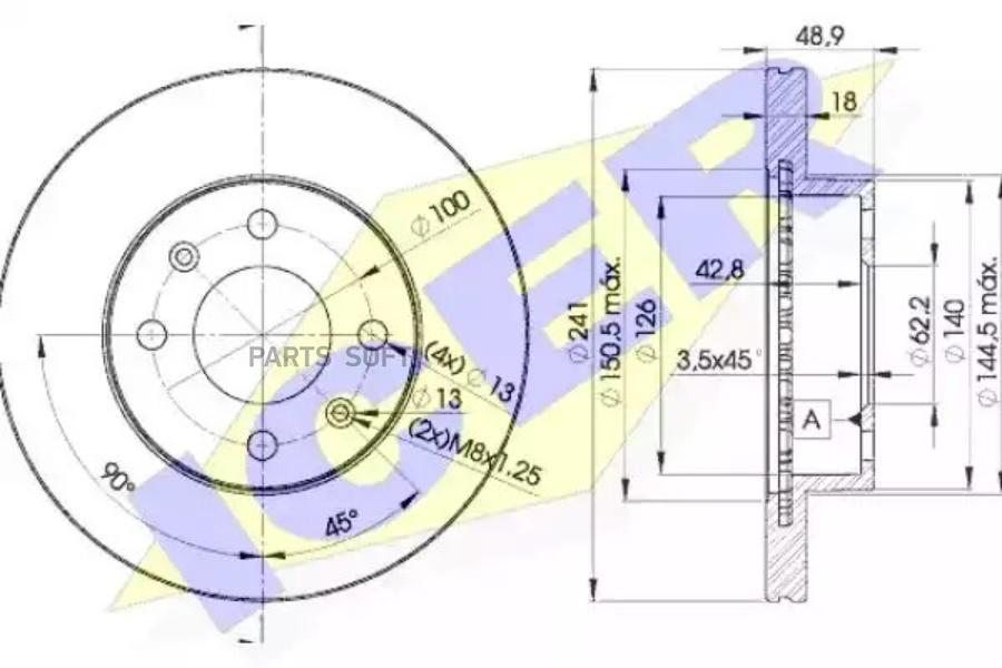 

Диск Тормозной Передний Hyundai I10/Kia Picanto /Vent D=241mm Icer 78bd7500-2 Icer арт. 78