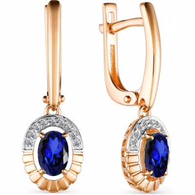 

Серьги из красного золота с бриллиантом АЛЬКОР 23480-102, 23480-102
