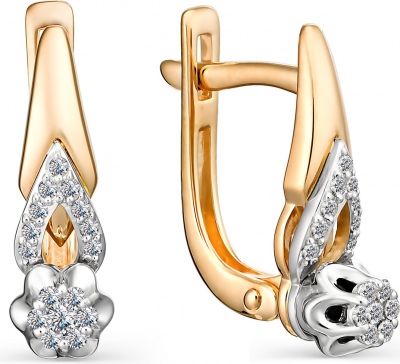 

Серьги из красного золота с бриллиантом АЛЬКОР 22978-100, 22978-100