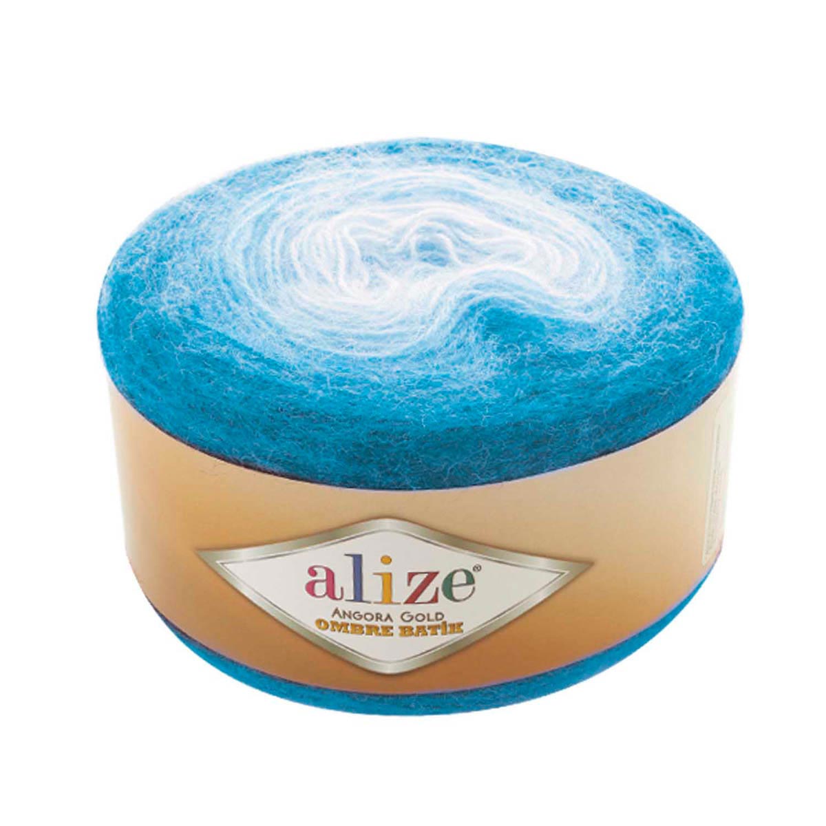 

Пряжа Alize Angora Gold Ombre Batik, 150 г, 825 м шерсть, акрил 7245 голубой, 4 мотка