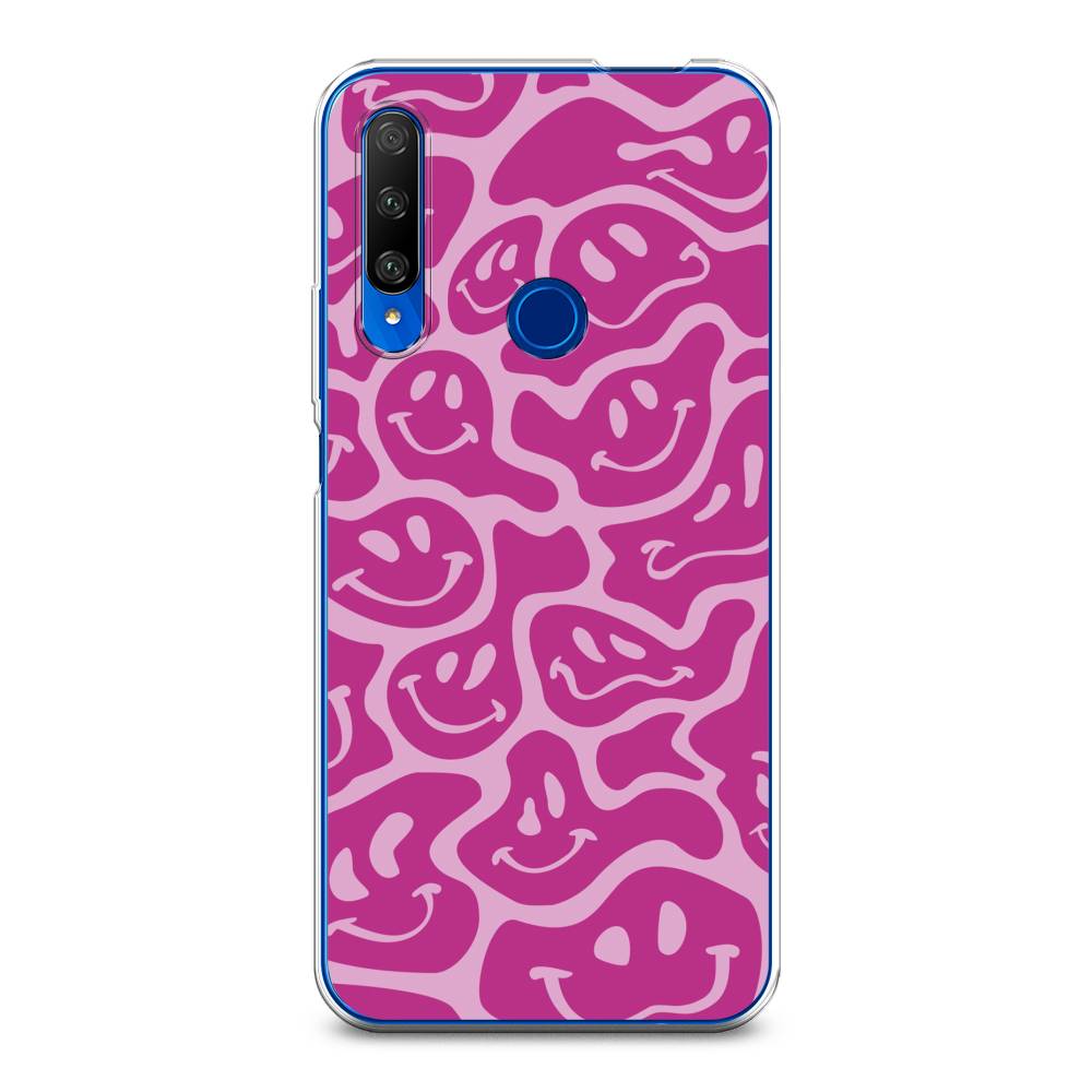 

Чехол на Huawei Honor 9X Premium "Расплывчатые смайлики розовые", Фиолетовый, 610650-6