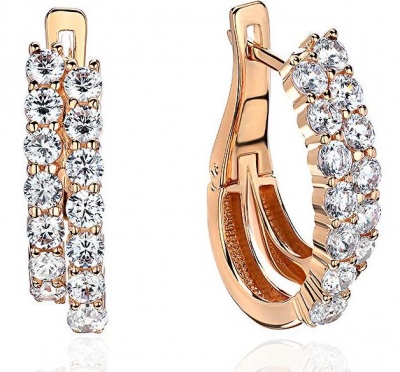 

Серьги из красного золота с фианитом Эстет 01С1113948, 01С1113948