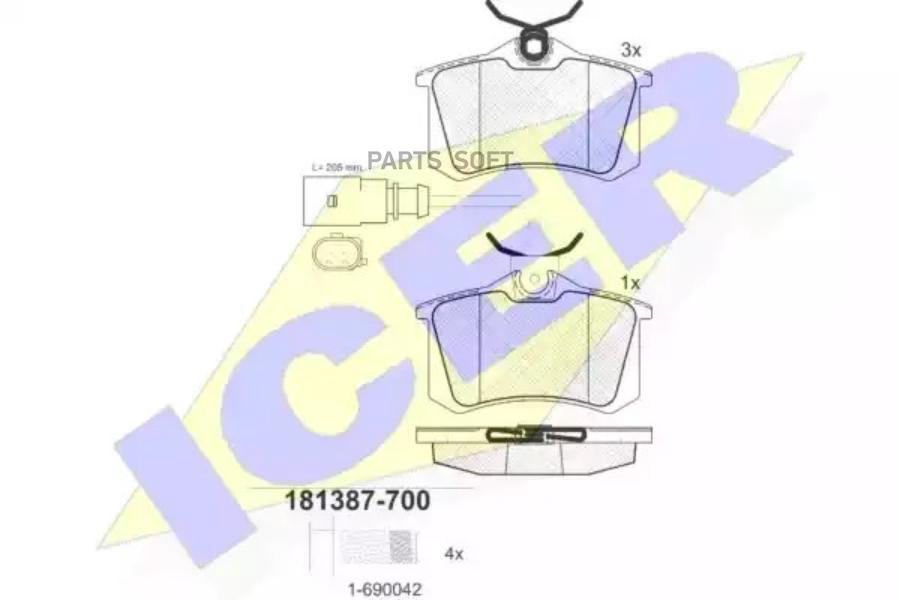 

Колодки Задние Vw Sharan / Ford Galaxy Icer 181387-700 Icer арт. 181387-700
