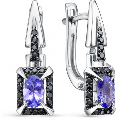 

Серьги из белого золота с бриллиантом АЛЬКОР 24371-204, 24371-204