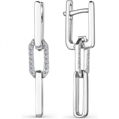 

Серьги из белого золота с бриллиантом АЛЬКОР 24014-200, 24014-200
