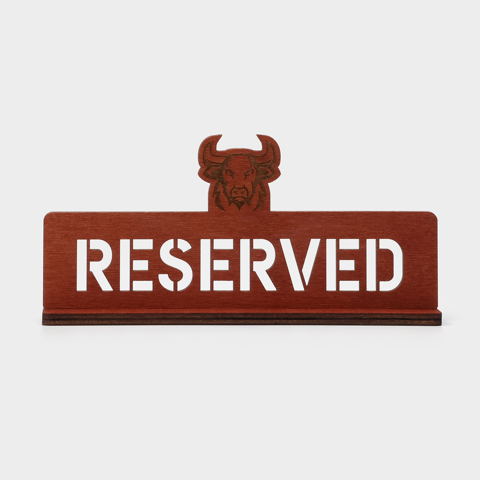 Табличка настольная «Reserved с быком», фанера, 20?10?5 см, цвет тёмный