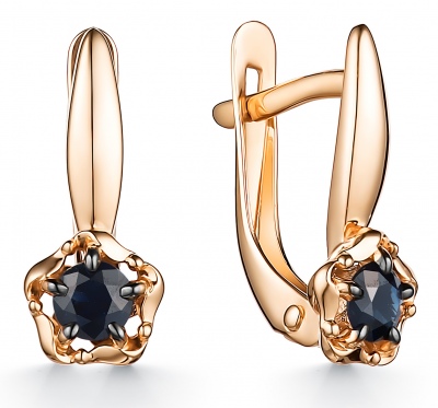 

Серьги из красного золота с сапфиром АЛЬКОР 24036-102, 24036-102