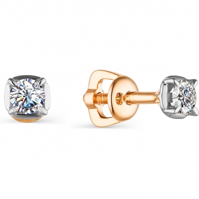 

Серьги из красного золота с бриллиантом АЛЬКОР 23628-700, 23628-700