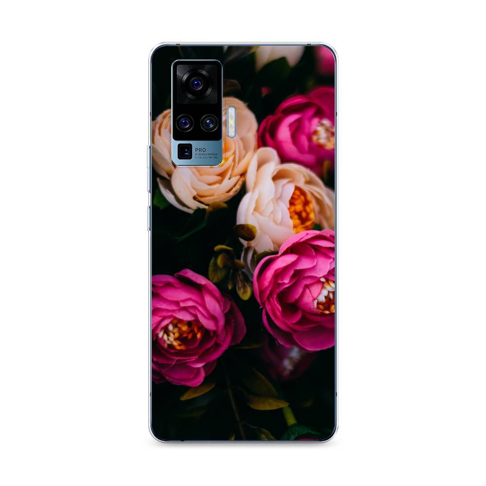 

Чехол Awog на Vivo X50 Pro "Розовые пионы на черном", Разноцветный, 262350-8