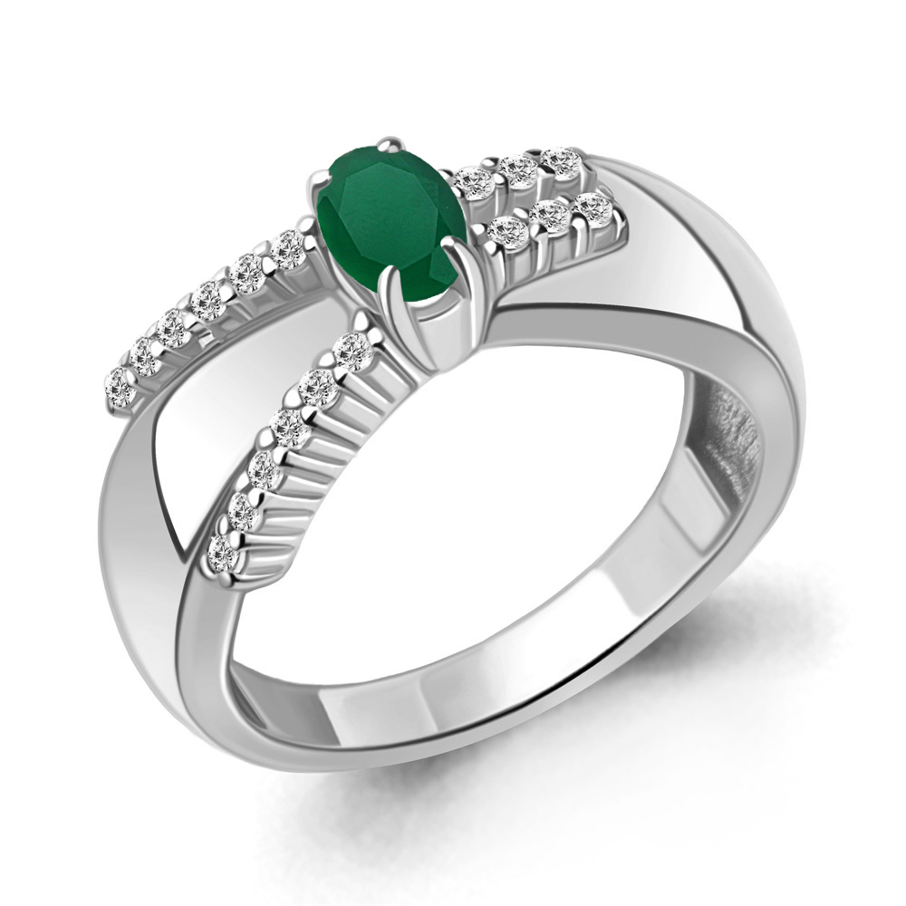 

Кольцо из серебра с агатом\фианитом Aquamarine Aquamarine 6967709А_925_р р. 16, 6967709А_925_р