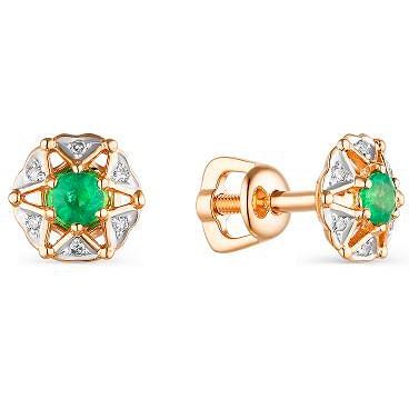

Серьги из красного золота с бриллиантом АЛЬКОР 23538-101, 23538-101