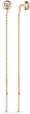 

Серьги из красного золота с бриллиантом АЛЬКОР 23426-100, 23426-100