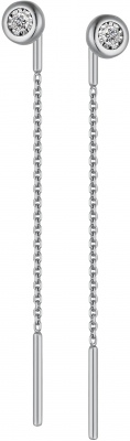 

Серьги из белого золота с бриллиантом АЛЬКОР 23467-200, 23467-200