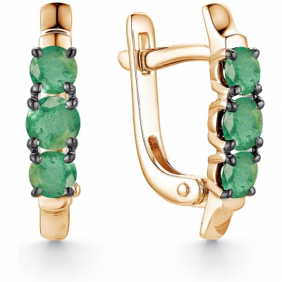 

Серьги из красного золота с изумрудом АЛЬКОР 23206-101, 23206-101