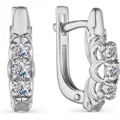 

Серьги из белого золота с бриллиантом АЛЬКОР 23552-200, 23552-200