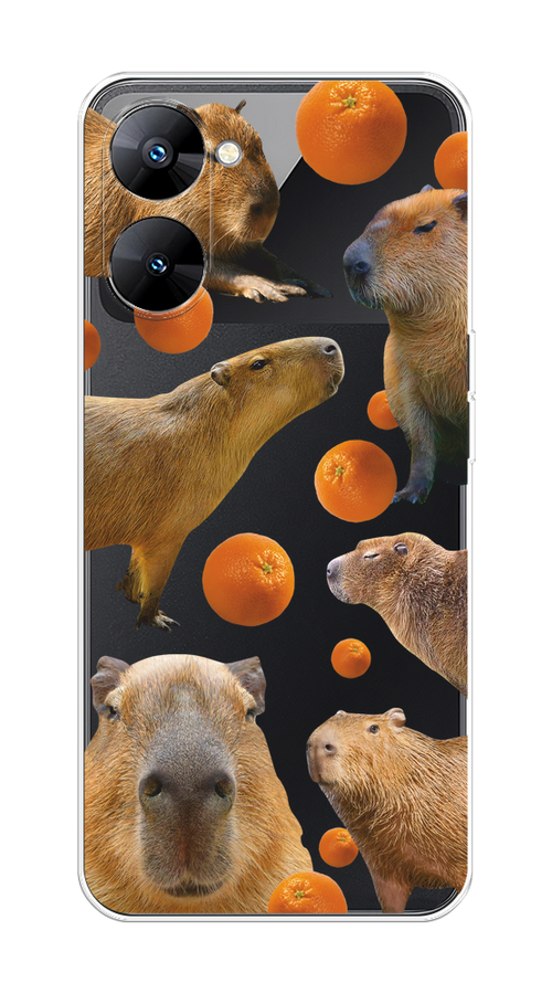 

Чехол на Oppo Realme V30 5G/V30T 5G "Капибара и апельсины", Бежевый;оранжевый, 2513450-1