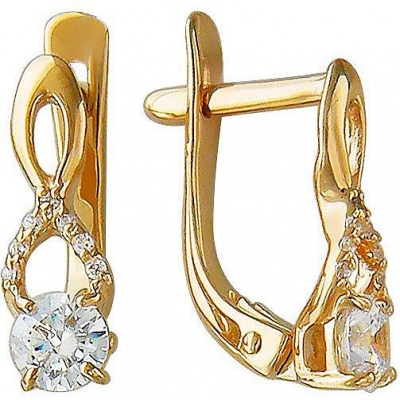 

Серьги из красного золота с фианитом Эстет 01С117385, 01С117385