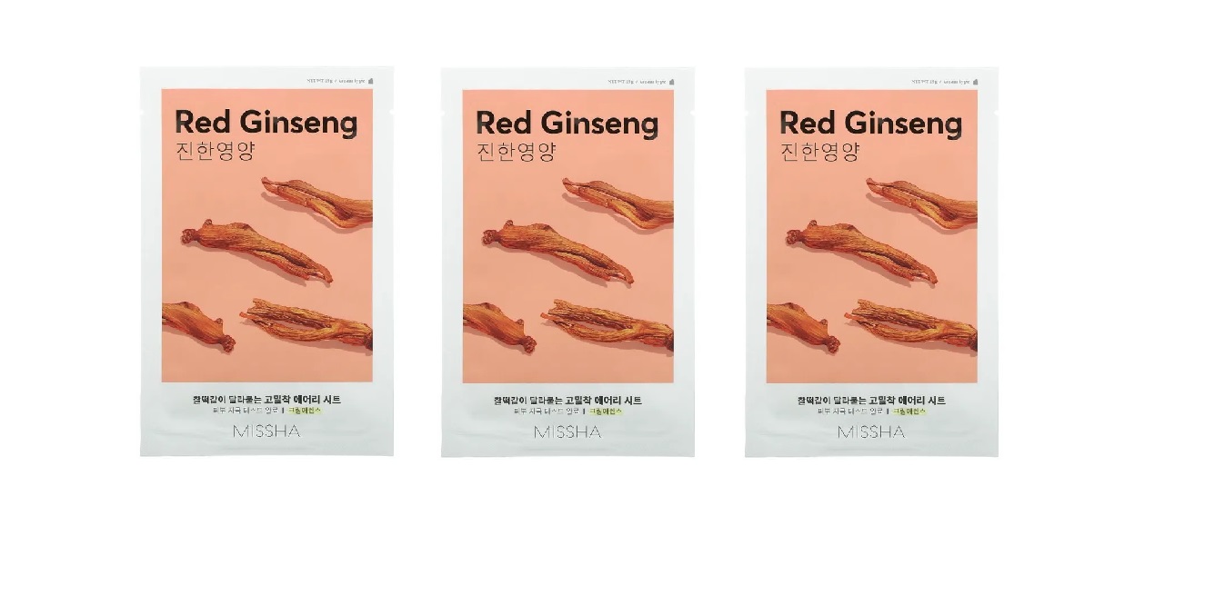 Маска для лица Мissha Airy Fit Sheet Mask Red Ginseng 19г 3 шт