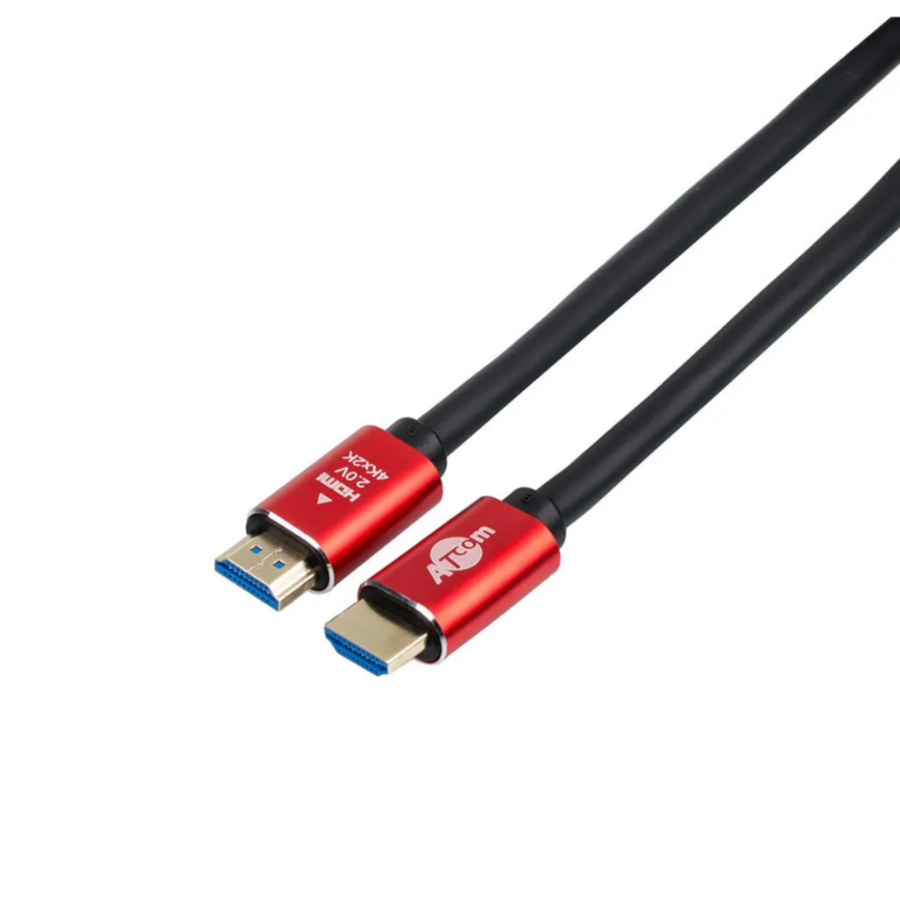 фото Кабель atcom hdmi - hdmi 10,0м high-quality cable fullhd/4k/3d v1.4 red/gold