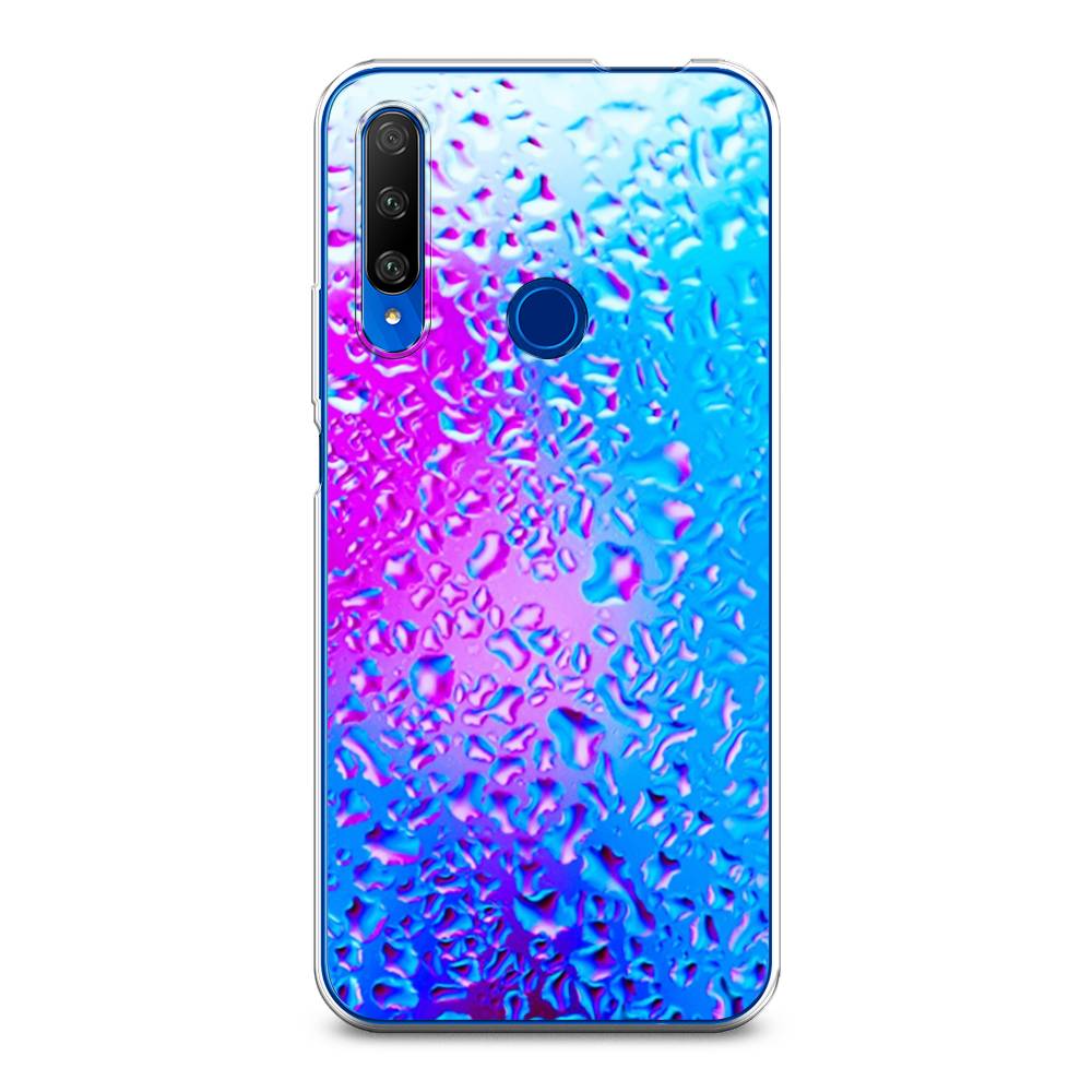 

Чехол на Huawei Honor 9X Premium "Капли на стекле", Голубой;розовый, 610650-3