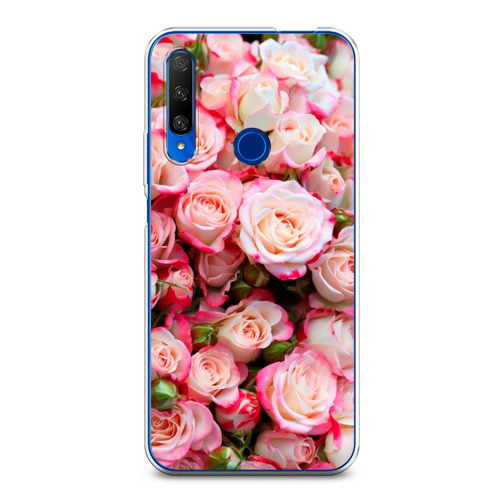 

Чехол на Huawei Honor 9X Premium "Много роз", Розовый, 610650-2