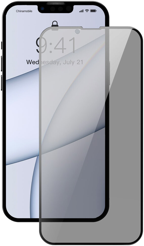 Стекло Baseus Curved Glass crack-resistant edges Anti-spy 0.23 mm iPhone 13 Pro Max (2 шт)