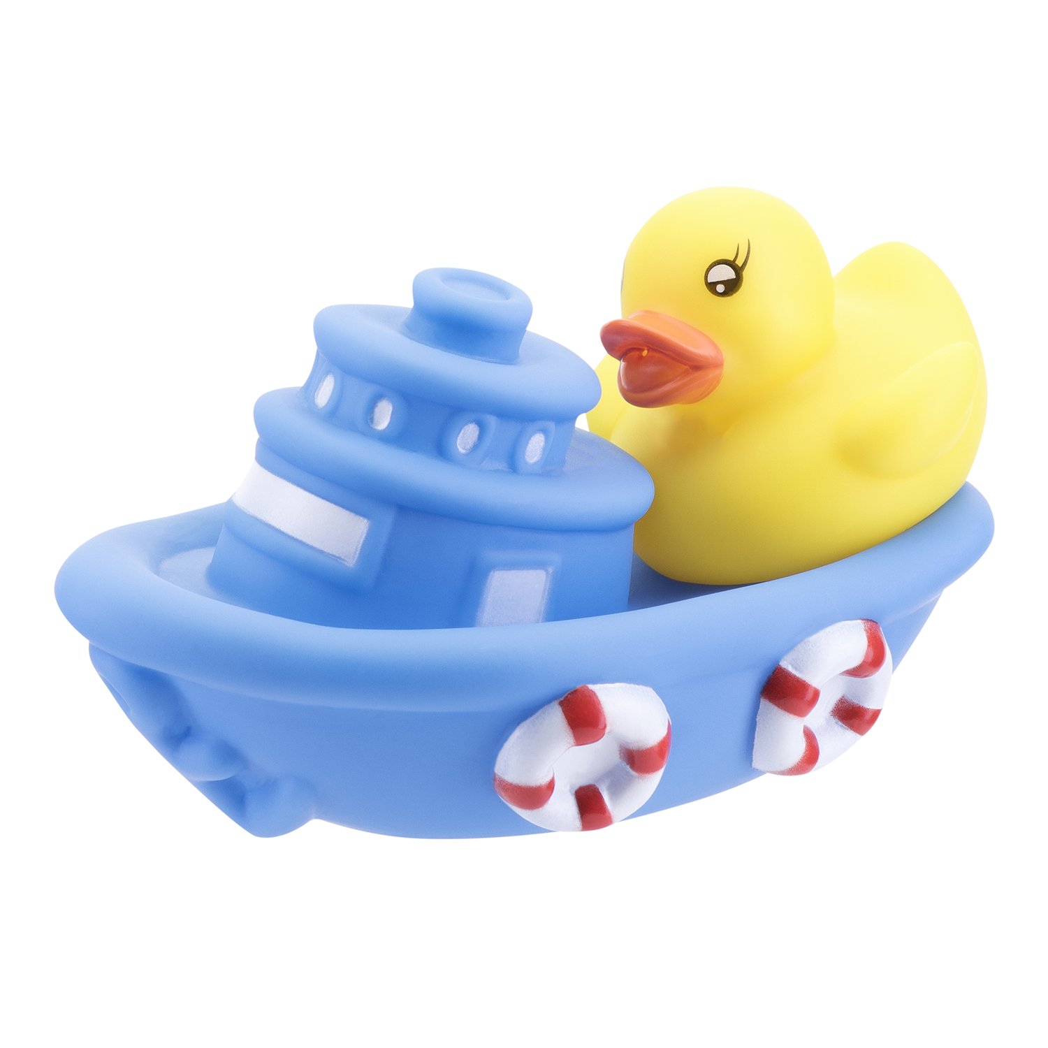 

Игрушка для ванной Лодка с утенком Курносики, Желтый;синий