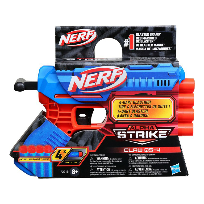 

Игрушка бластер с прицелом Нерф Альфа Hasbro, Синий;красный