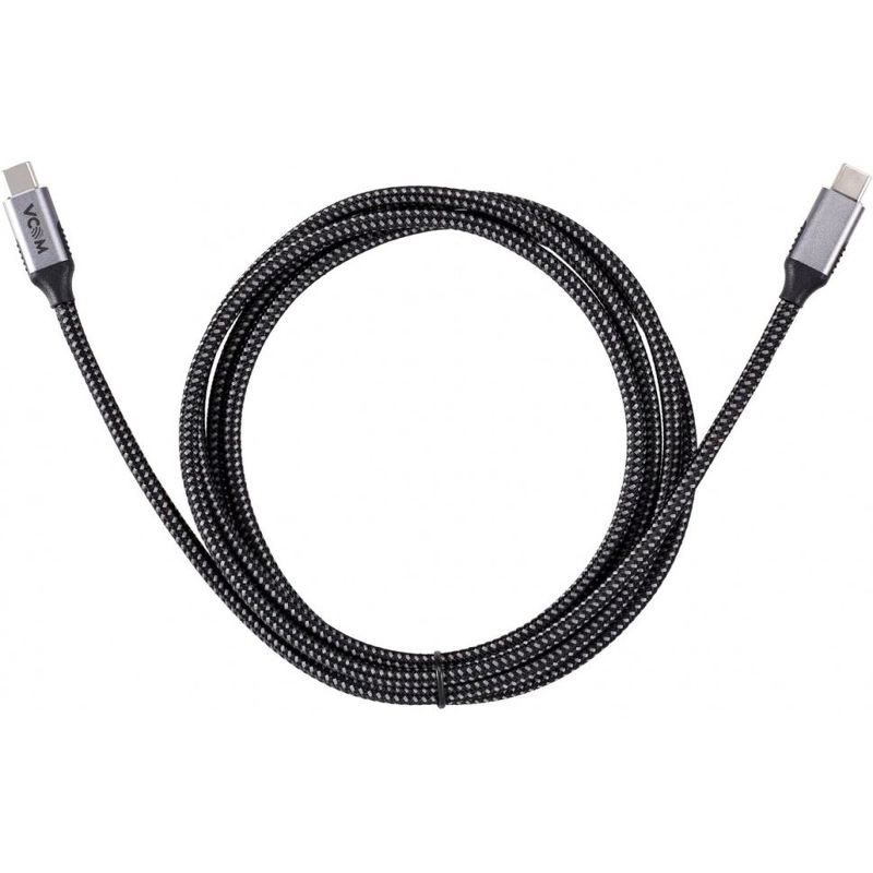 Кабель USB Type-C-USB Type-C Vcom CU420M 1.8м серебристый, черный