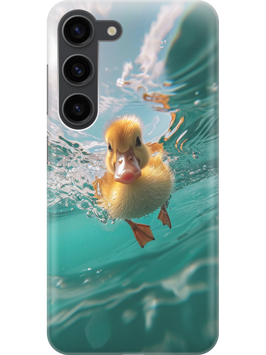 

Силиконовый чехол на Samsung Galaxy S23 с принтом "Подводный утенок", Прозрачный;голубой;желтый, 767959512