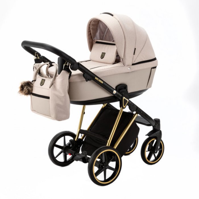 

Коляска Belissa Special Edition 2 в 1, PS-560 светло-бежевая, золотая рама