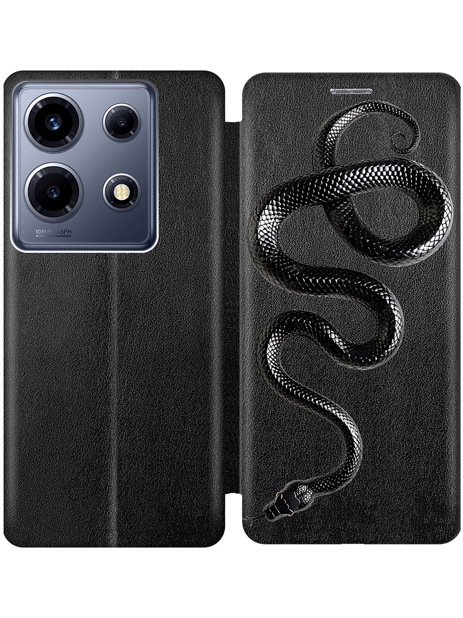 

Чехол-книжка на Infinix Note 30 VIP с принтом "Черная мамба" черный, 778685713