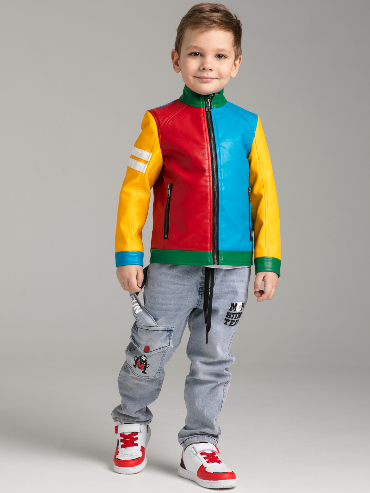 

Куртка кожаная детская PlayToday Kids 12312137, разноцветный, 116, 12312137