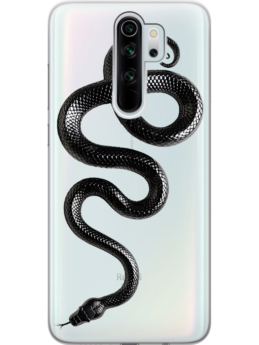 

Силиконовый чехол на Xiaomi Redmi Note 8 Pro с принтом "Черная мамба", Прозрачный;черный, 721936313