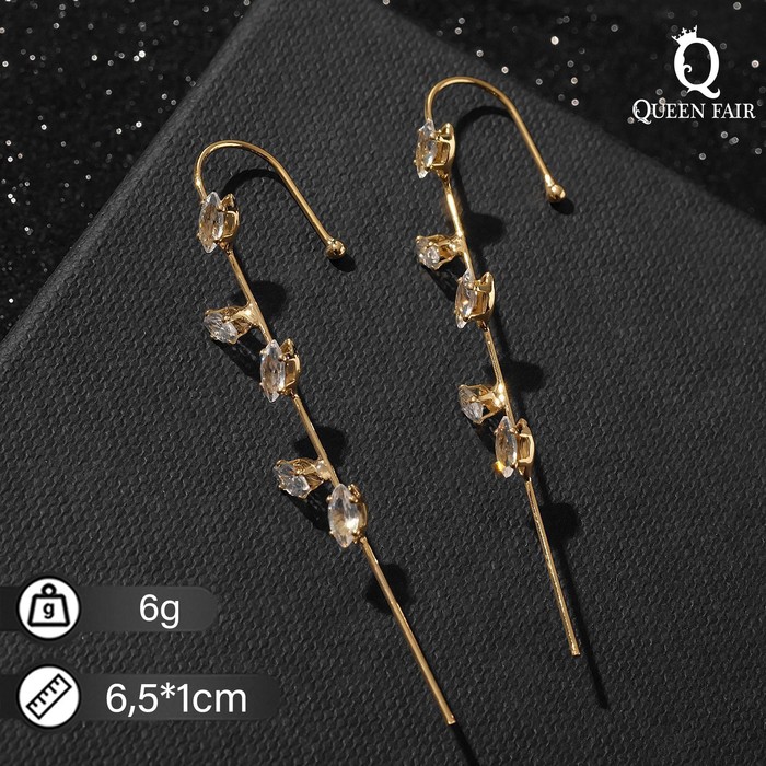 

Моносерьга каффы из бижутерного сплава Queen Fair 6257804, фианит
