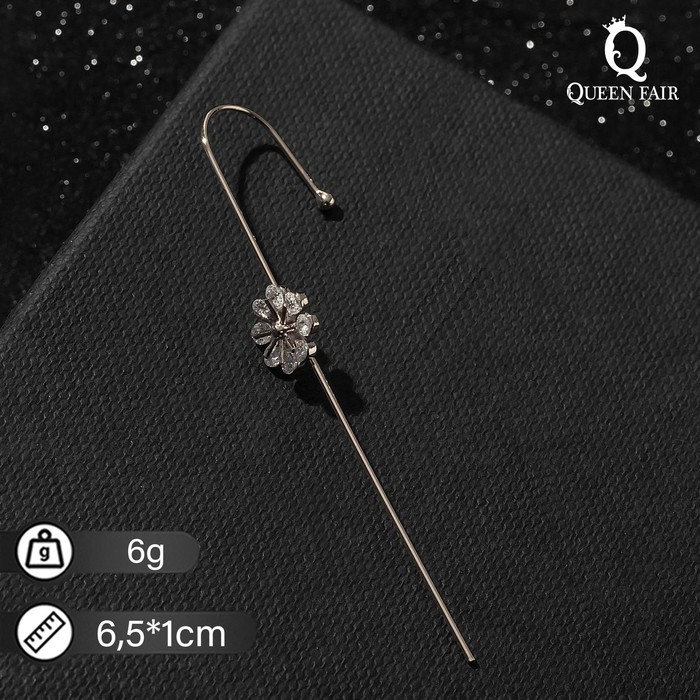

Моносерьга каффы из бижутерного сплава Queen Fair 6257803, фианит