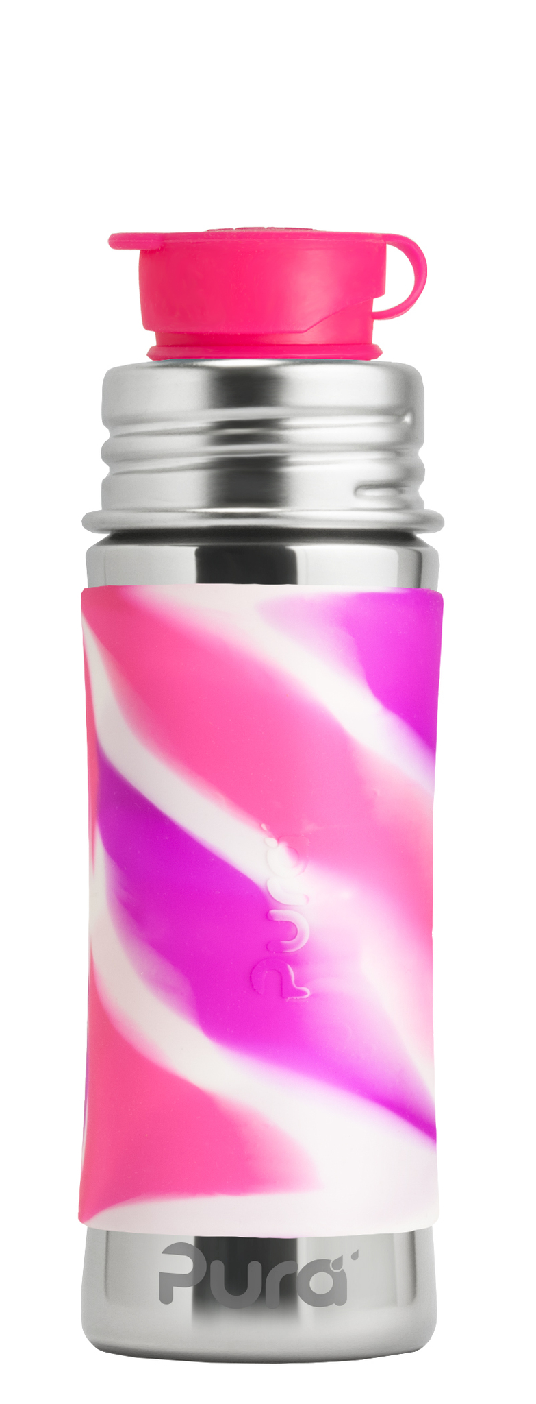 фото Стальная бутылочка pura kiki, 325 мл (розовый вихрь) pura stainless