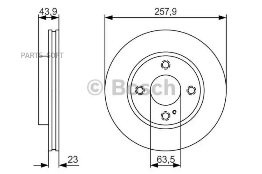 

Тормозной диск Bosch комплект 1 шт. 0986479S38